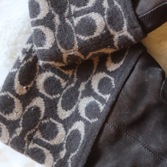 Coach | C signature wool & suede winter boots EUC - Picture 7 of 8